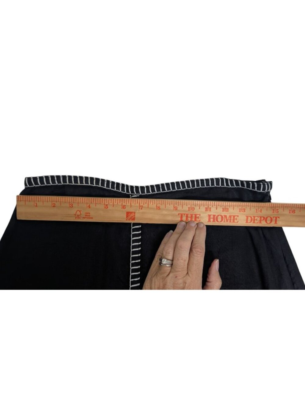 Magaschoni Black Linen Maxi Skirt Whip Stitch Detail Size 10 Quiet Luxury - Picture 7 of 12